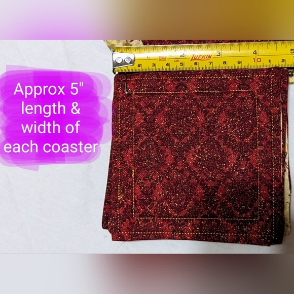 Handmade, quilted table decor with matching coasters, winter themed, brand new - Picture 7 of 9